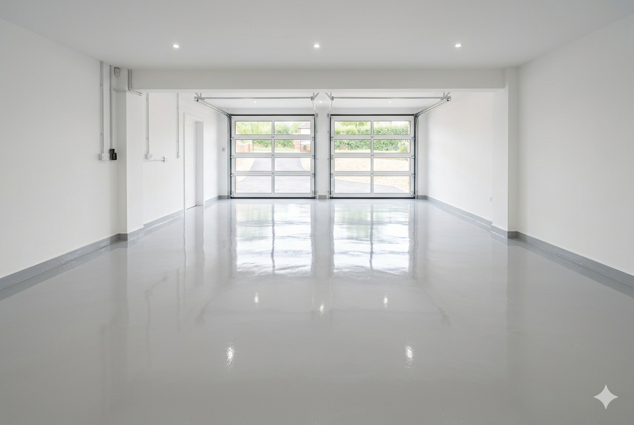 Solid color epoxy flooring